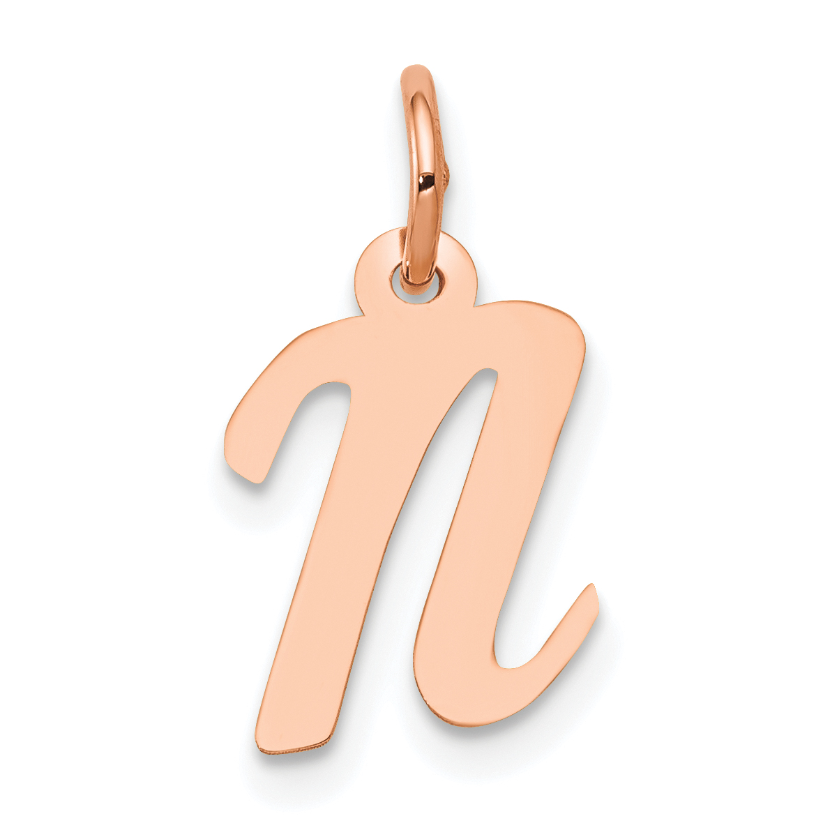 14k Rose Gold Small Script Letter N Initial Charm (YC658RN)