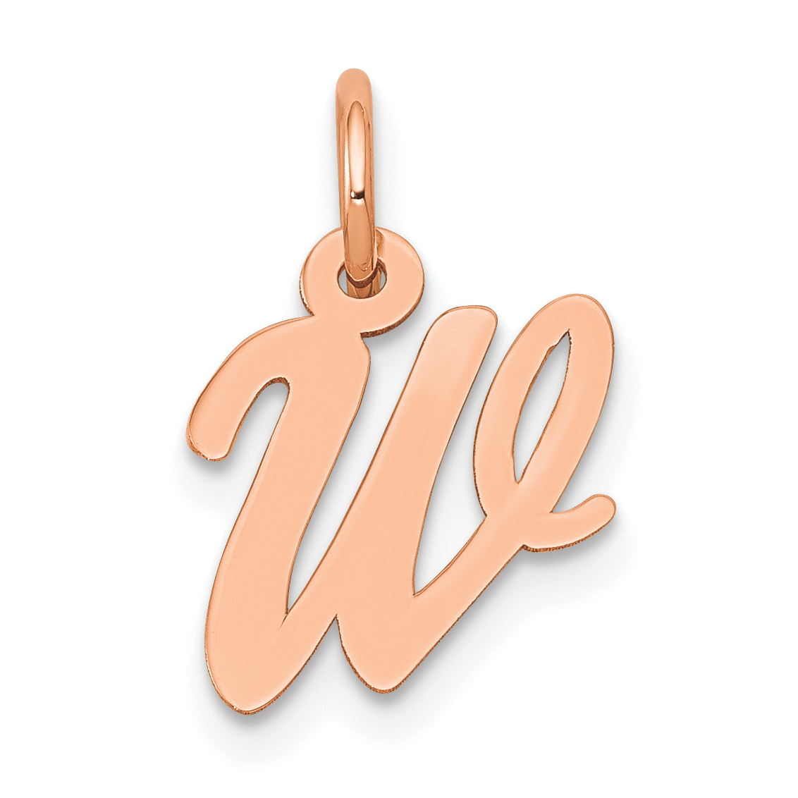 14k Rose Gold Small Script Letter W Initial Charm (YC658RW)