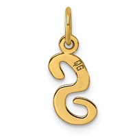 14K Yellow Gold Small Script Letter S Initial Charm view 3