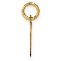 14K Yellow Gold Small Script Letter V Initial Charm view 2