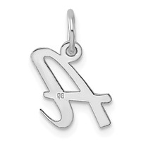 14K White Gold Small Script Letter a Initial Charm view 3