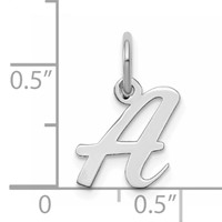 14K White Gold Small Script Letter a Initial Charm view 4