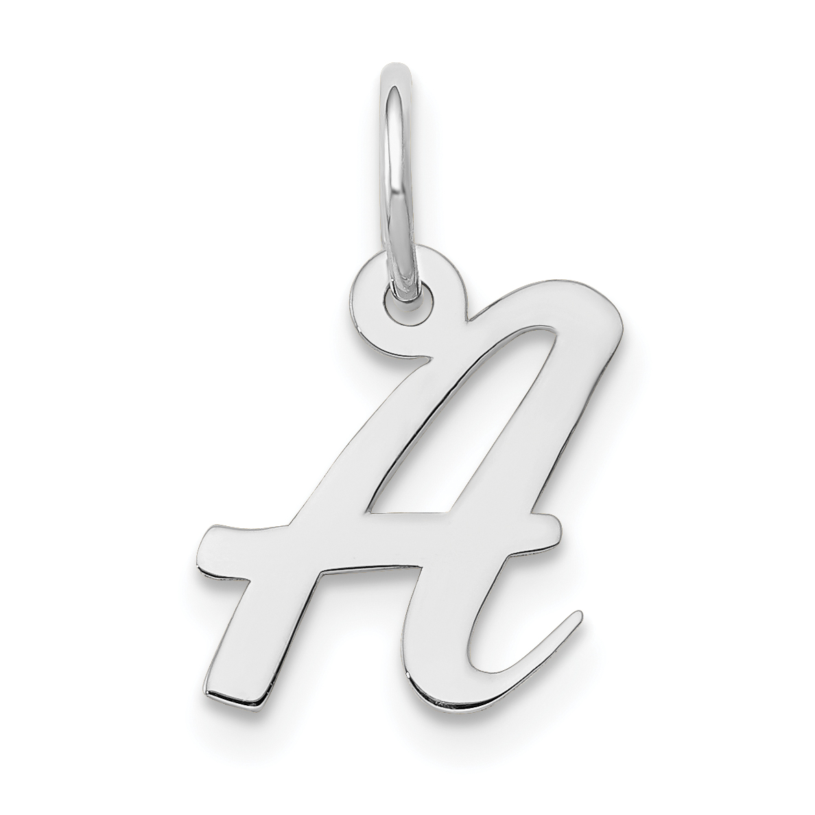 14k White Gold Small Script Letter A Initial Charm (YC659A)