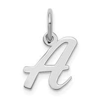 14K White Gold Small Script Letter a Initial Charm view 1
