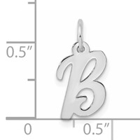 14K White Gold Small Script Letter B Initial Charm view 4