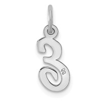 14K White Gold Small Script Letter E Initial Charm view 4