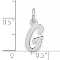 14K White Gold Small Script Letter G Initial Charm view 3