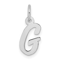14K White Gold Small Script Letter G Initial Charm view 1