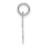 14K White Gold Small Script Letter H Initial Charm view 2