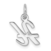 14K White Gold Small Script Letter H Initial Charm view 4