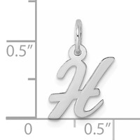 14K White Gold Small Script Letter H Initial Charm view 3