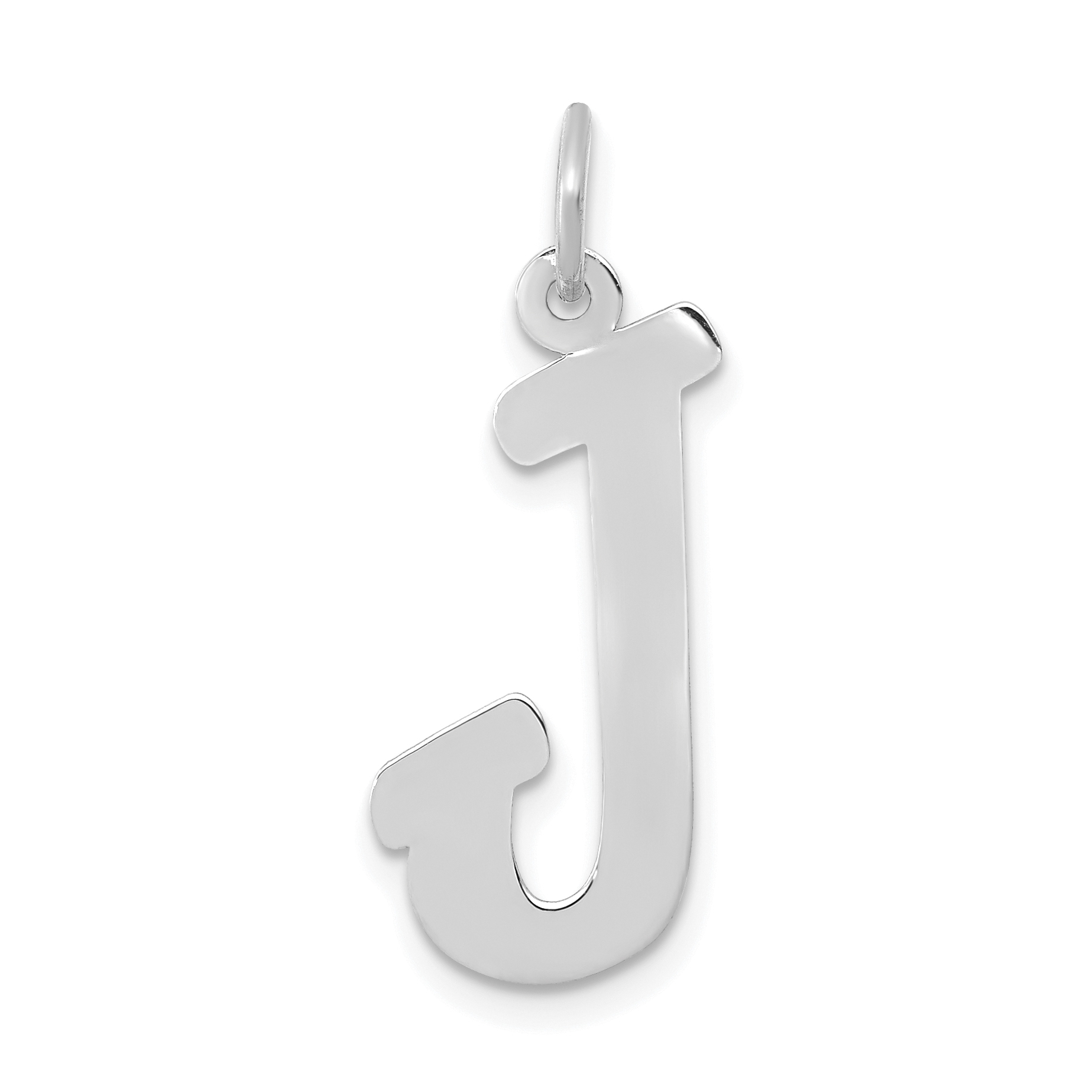 14k White Gold Small Script Letter J Initial Charm (YC659J)