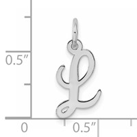 14K White Gold Small Script Letter L Initial Charm view 3