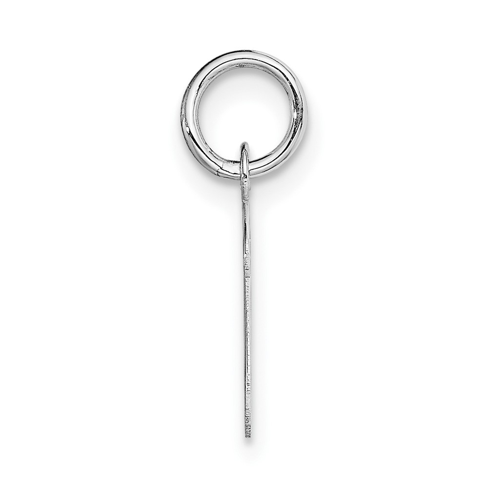 14k White Gold Small Script Letter V Initial Charm (YC659V)