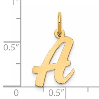 14K Medium Script Letter a Initial Charm view 4
