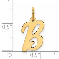 14K Medium Script Letter B Initial Charm view 4