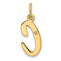 14K Yellow Gold Medium Script Letter C Initial Charm view 3