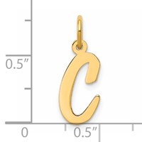 14K Yellow Gold Medium Script Letter C Initial Charm view 4