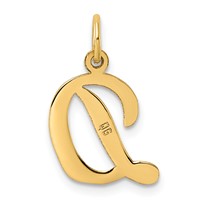 14K Yellow Gold Medium Script Letter D Initial Charm view 3