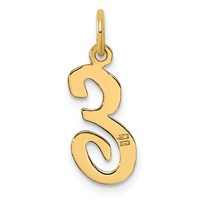 14K Medium Script Letter E Initial Charm view 3