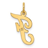 14K Medium Script Letter F Initial Charm view 3