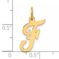 14K Medium Script Letter F Initial Charm view 4