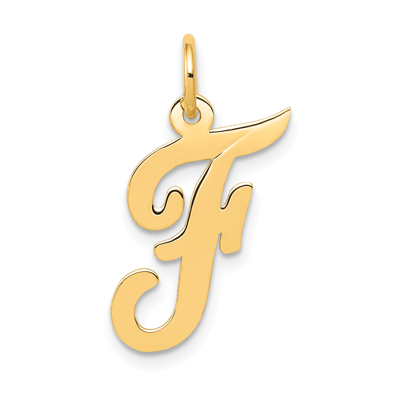 14k Medium Script Letter F Initial Charm (YC660F)