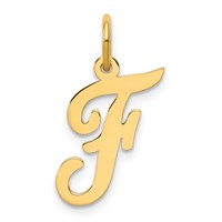 14K Medium Script Letter F Initial Charm view 1