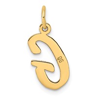 14K Yellow Gold Medium Script Letter G Initial Charm view 3