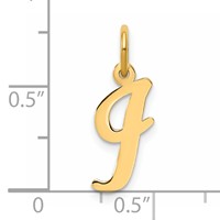 14K Yellow Gold Medium Script Letter I Initial Charm view 4