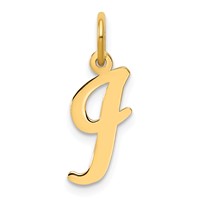 14K Yellow Gold Medium Script Letter I Initial Charm view 1