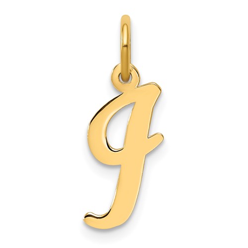 14K Yellow Gold Medium Script Letter I Initial Charm