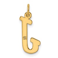 14K Yellow Gold Medium Script Letter J Initial Charm view 3