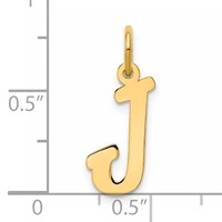 14K Yellow Gold Medium Script Letter J Initial Charm view 4