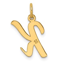 14K Yellow Gold Medium Script Letter K Initial Charm view 3