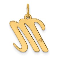 14K Medium Script Letter M Initial Charm view 3