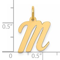 14K Medium Script Letter M Initial Charm view 4