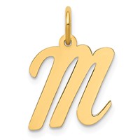 14K Medium Script Letter M Initial Charm view 1