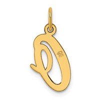 14K Yellow Gold Medium Script Letter O Initial Charm view 3