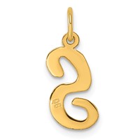 14K Medium Script Letter S Initial Charm view 3