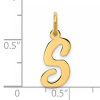 14K Medium Script Letter S Initial Charm view 4