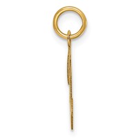 14K Yellow Gold Medium Script Letter T Initial Charm view 2