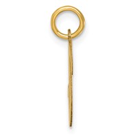 14K Yellow Gold Medium Script Letter V Initial Charm view 2