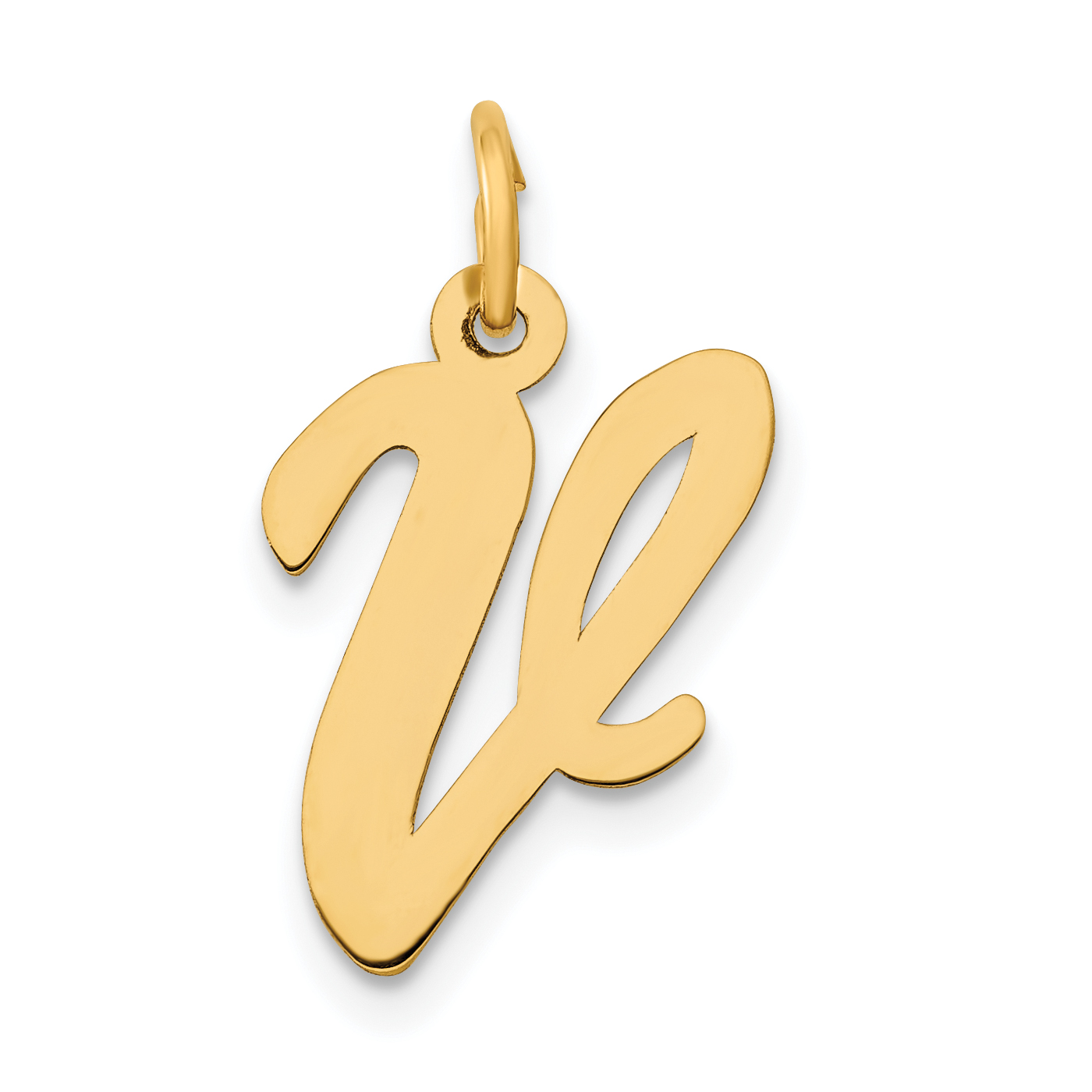 14k Medium Script Letter V Initial Charm (YC660V)