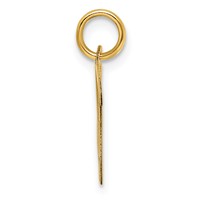 14K Yellow Gold Medium Script Letter W Initial Charm view 2