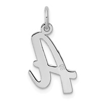 14K White Gold Medium Script Letter a Initial Charm view 3