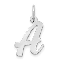 14K White Gold Medium Script Letter a Initial Charm view 1