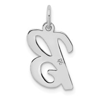 14K White Gold Medium Script Letter B Initial Charm view 3