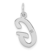 14K White Gold Medium Script Letter G Initial Charm view 4