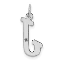 14K White Gold Medium Script Letter J Initial Charm view 4